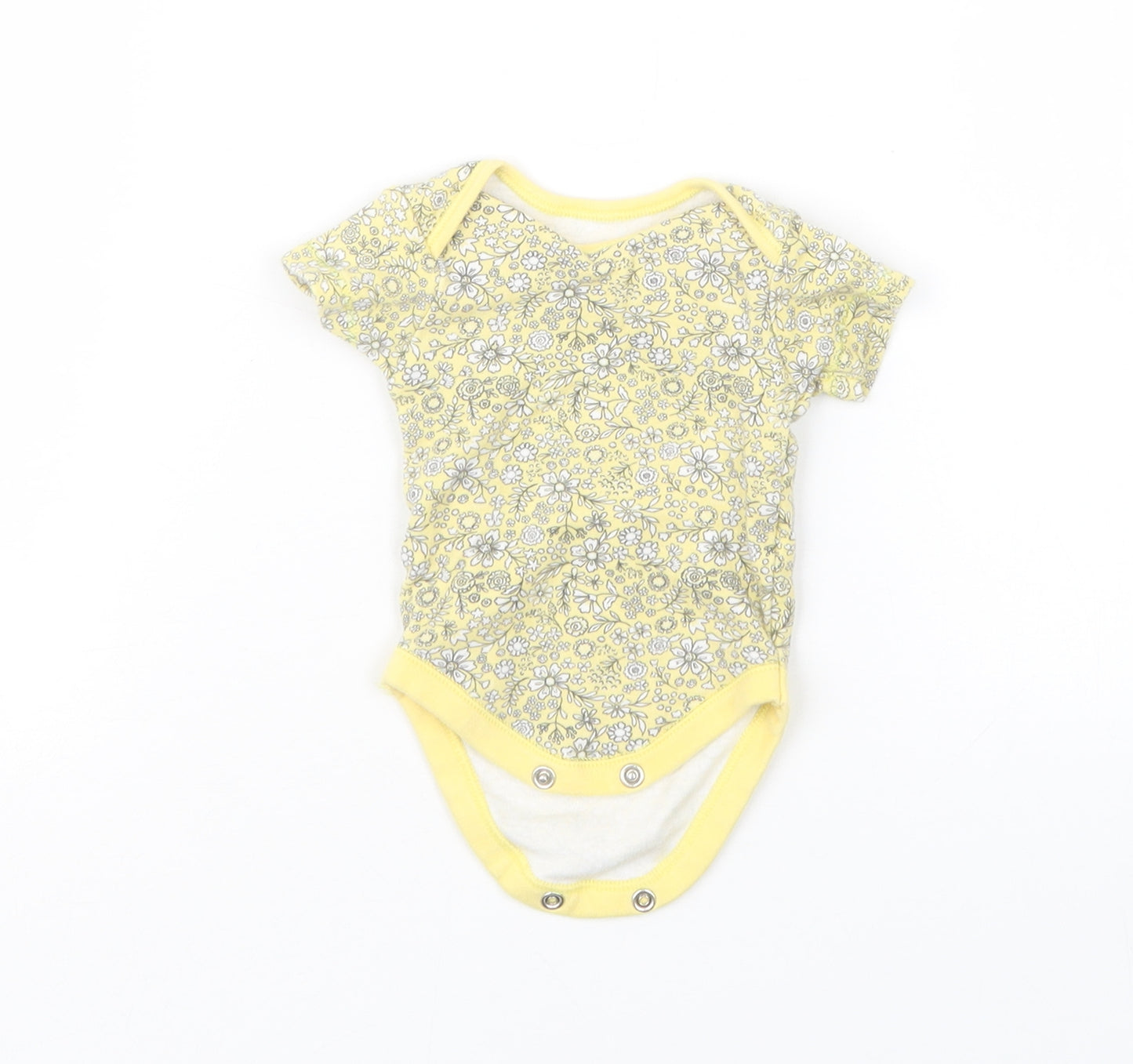 Nutmeg Girls Yellow Floral  Babygrow One-Piece Size Newborn