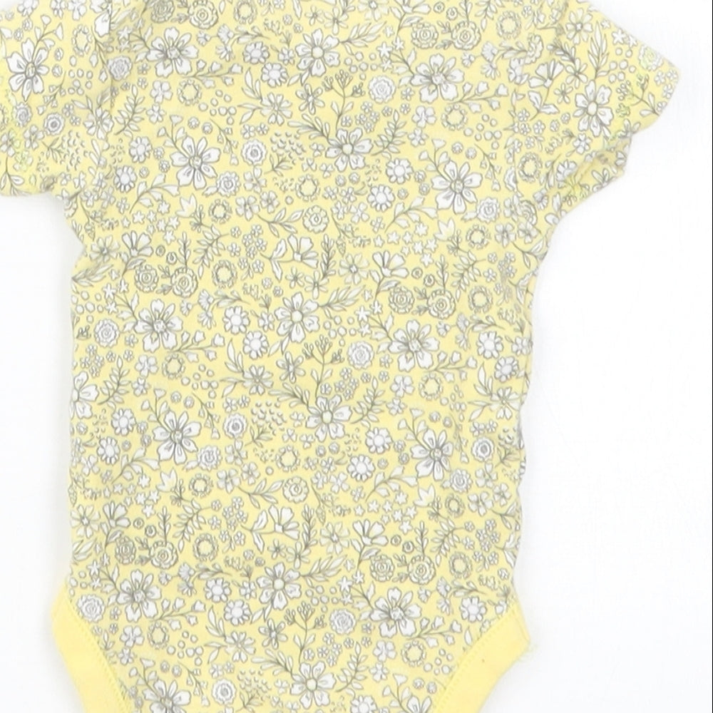 Nutmeg Girls Yellow Floral  Babygrow One-Piece Size Newborn