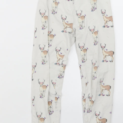 Marks and Spencer Girls White Geometric  Capri Pyjama Set Size 4-5 Years