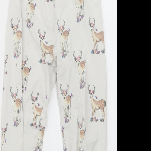 Marks and Spencer Girls White Geometric  Capri Pyjama Set Size 4-5 Years