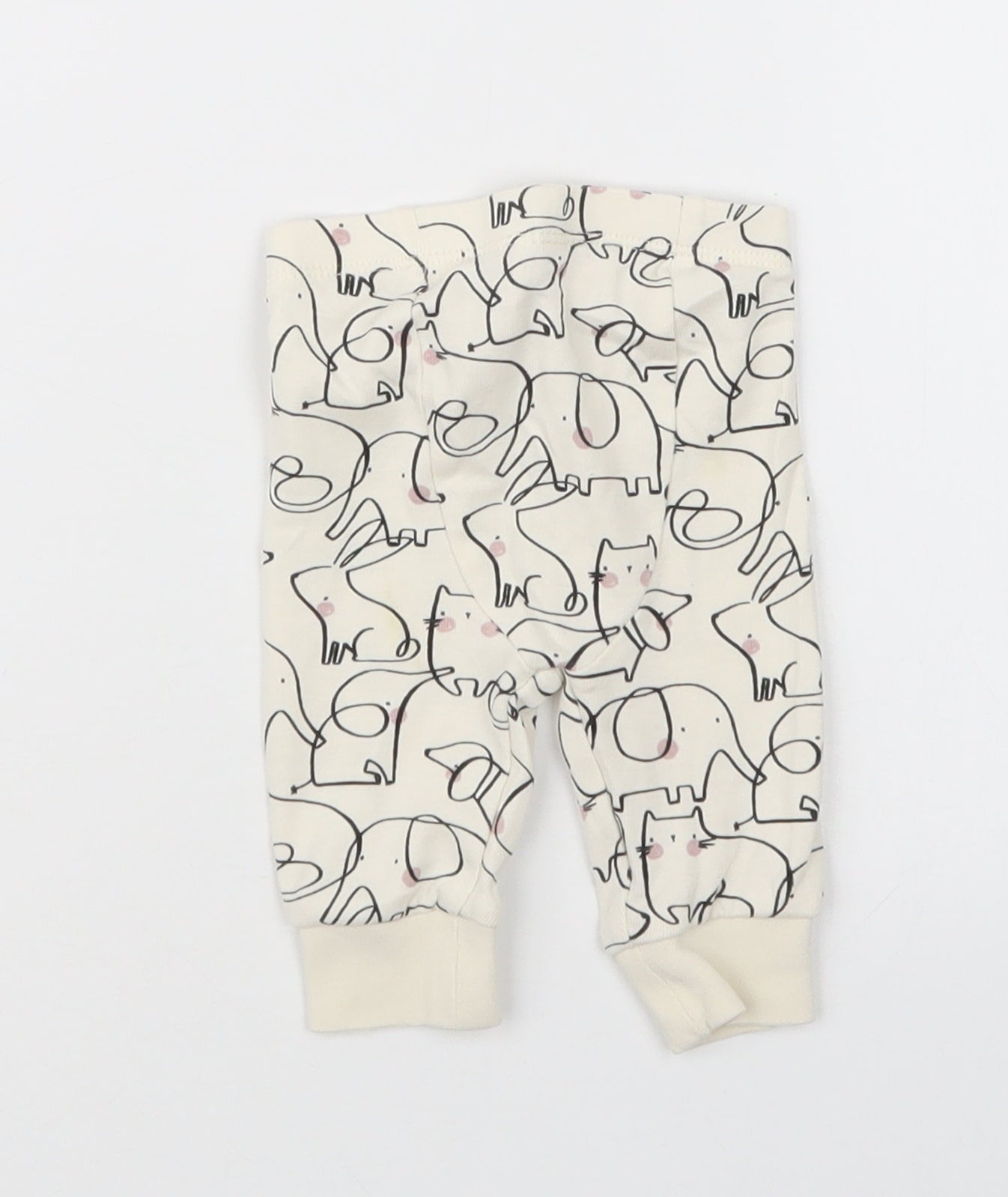 TU Girls Beige Geometric  Capri Trousers Size 0-3 Months