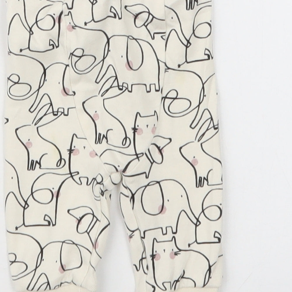 TU Girls Beige Geometric  Capri Trousers Size 0-3 Months