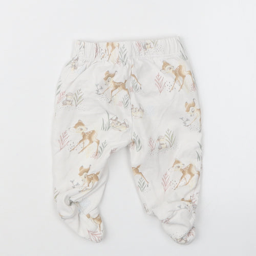 TU Girls White Geometric  Capri Trousers Size 0-3 Months  - Bambi
