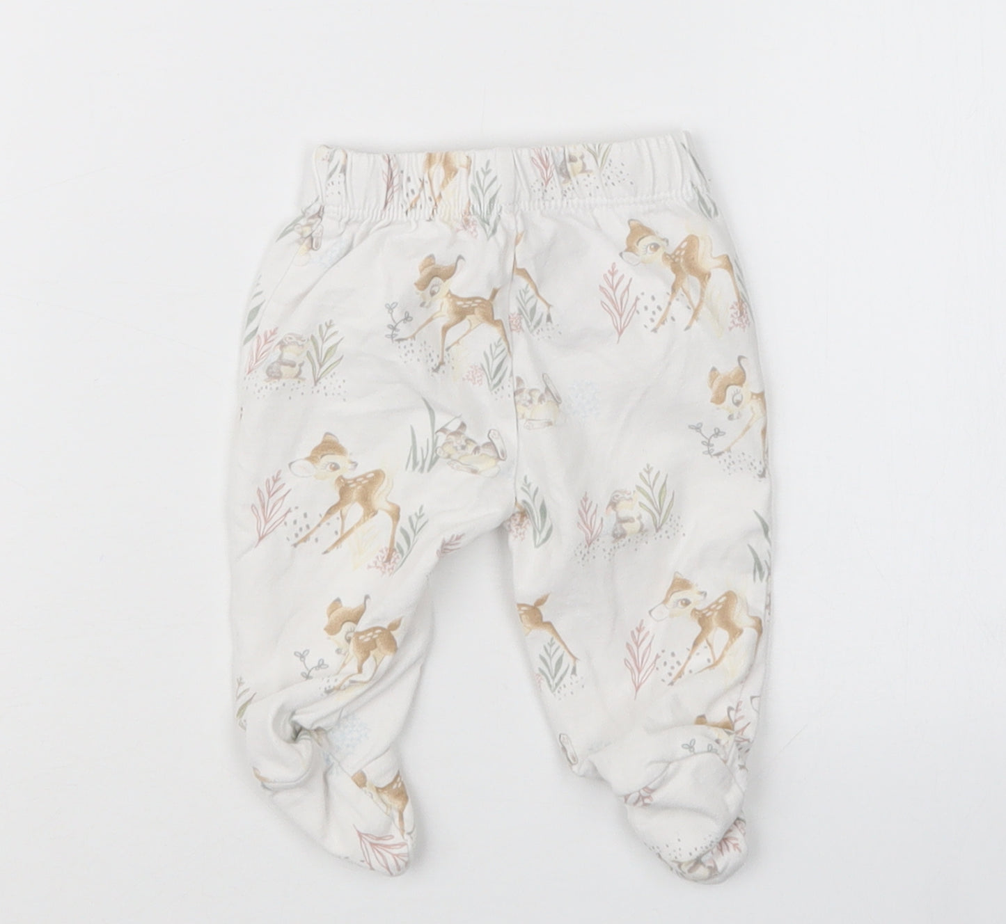TU Girls White Geometric  Capri Trousers Size 0-3 Months  - Bambi