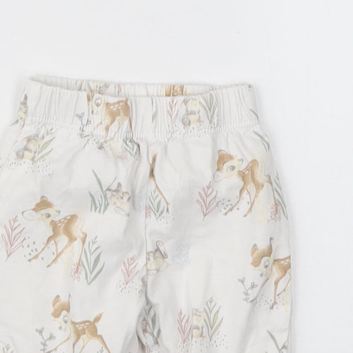 TU Girls White Geometric  Capri Trousers Size 0-3 Months  - Bambi