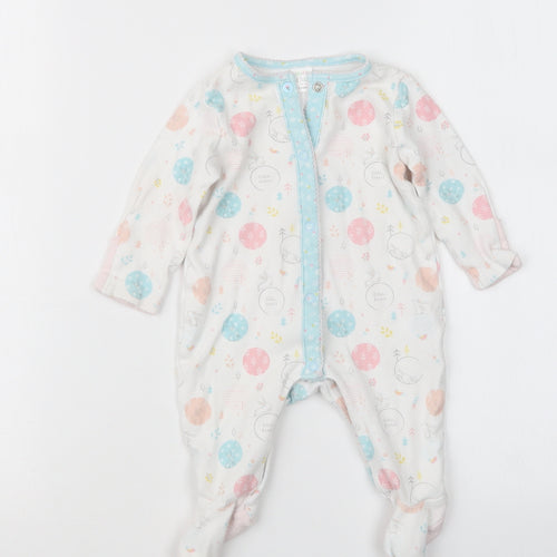 Mini Club Girls White Geometric  Babydoll One Piece Size 0-3 Months