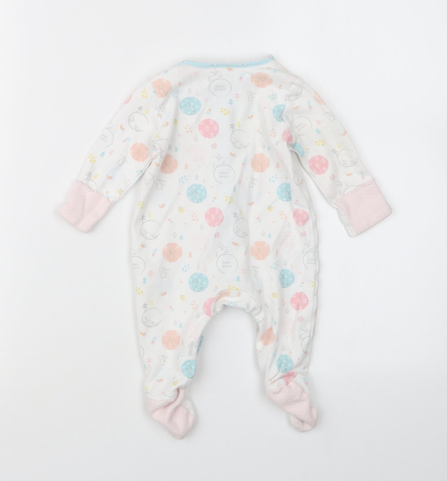 Mini Club Girls White Geometric  Babydoll One Piece Size 0-3 Months