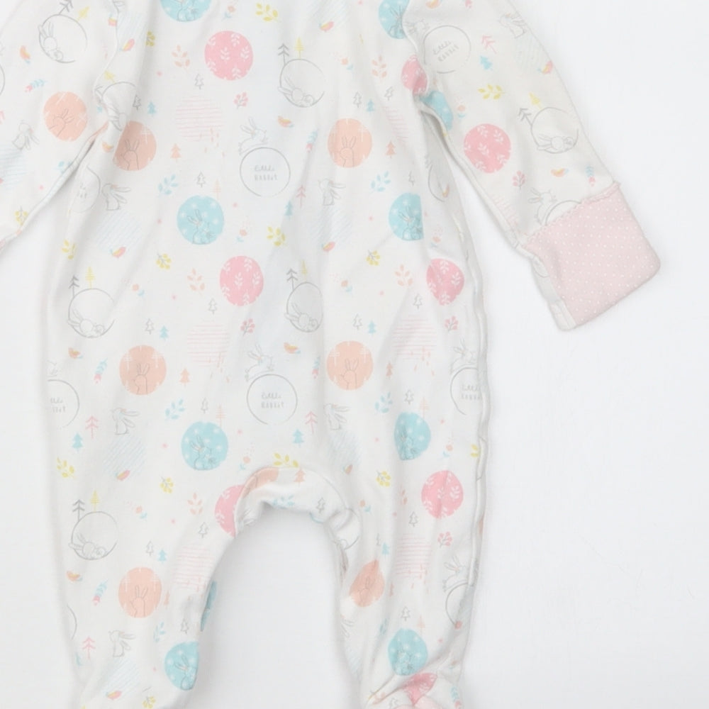 Mini Club Girls White Geometric  Babydoll One Piece Size 0-3 Months