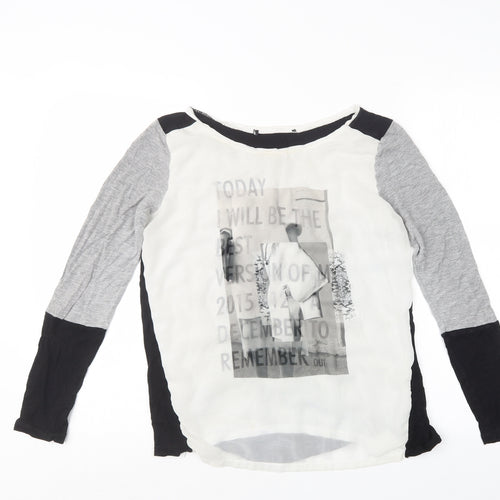 Preworn Womens White   Basic T-Shirt Size 10