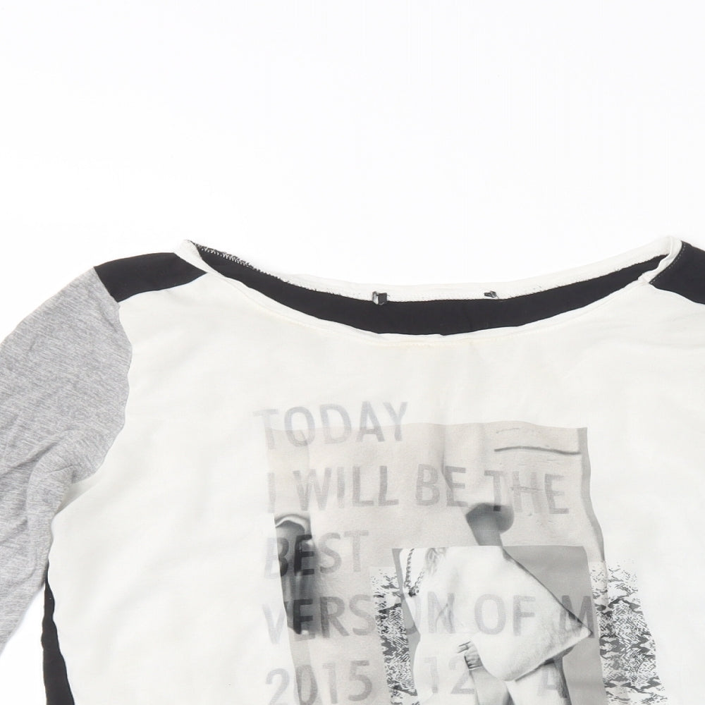 Preworn Womens White   Basic T-Shirt Size 10