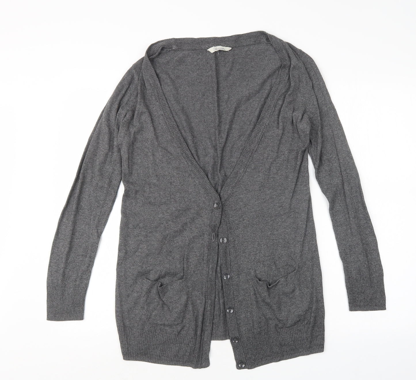 Peacocks Womens Grey  Knit Cardigan Jumper Size 12