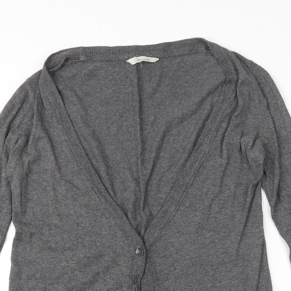 Peacocks Womens Grey  Knit Cardigan Jumper Size 12