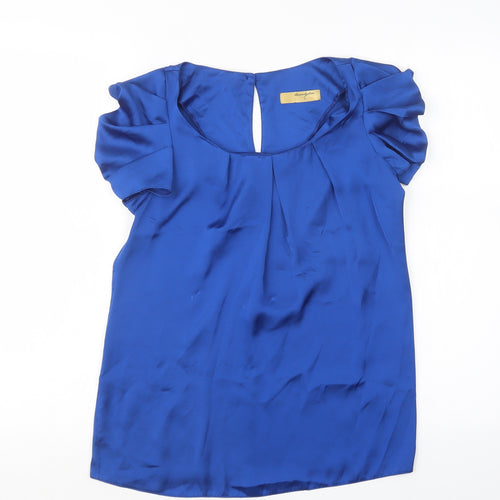 twentyten Womens Blue  Satin Basic Blouse Size 8