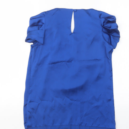 twentyten Womens Blue  Satin Basic Blouse Size 8