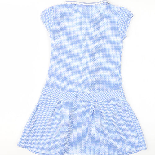 Marks and Spencer Girls Blue Gingham  A-Line  Size 8-9 Years  - School