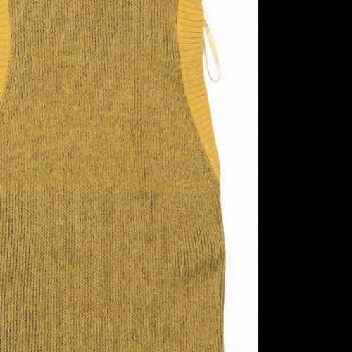 TU Womens Yellow  Knit Vest Jumper Size 10