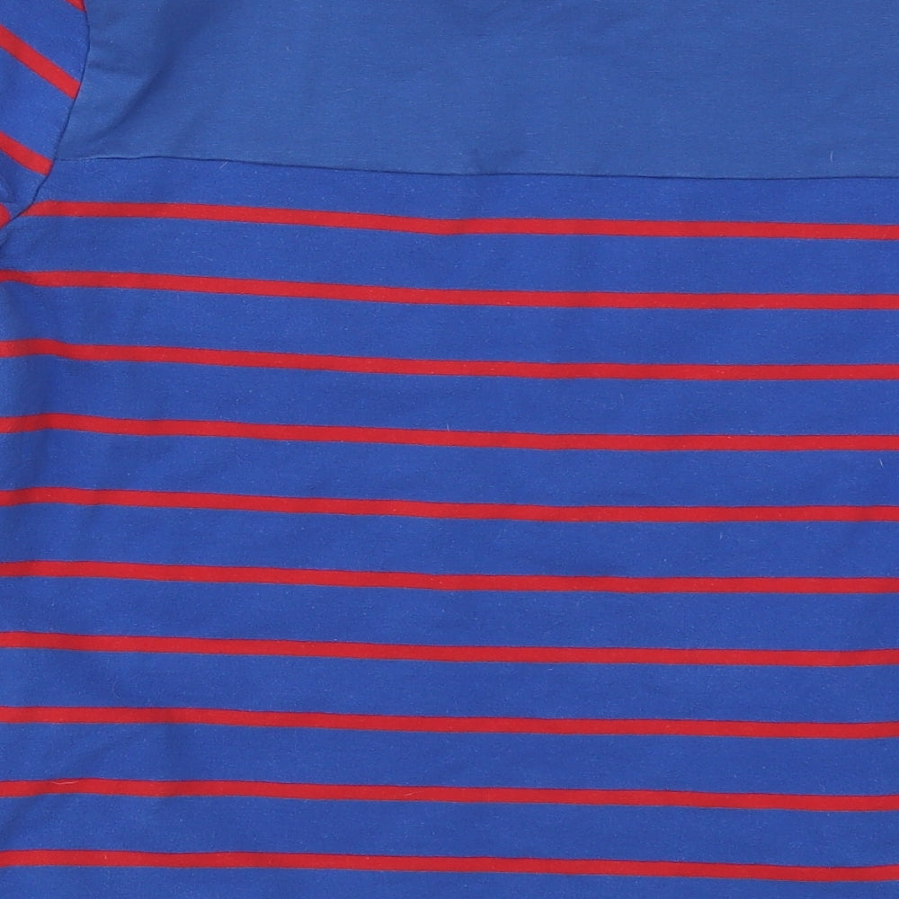 Equestrian Womens Blue Striped  Pullover Sweatshirt Size 10  - Red