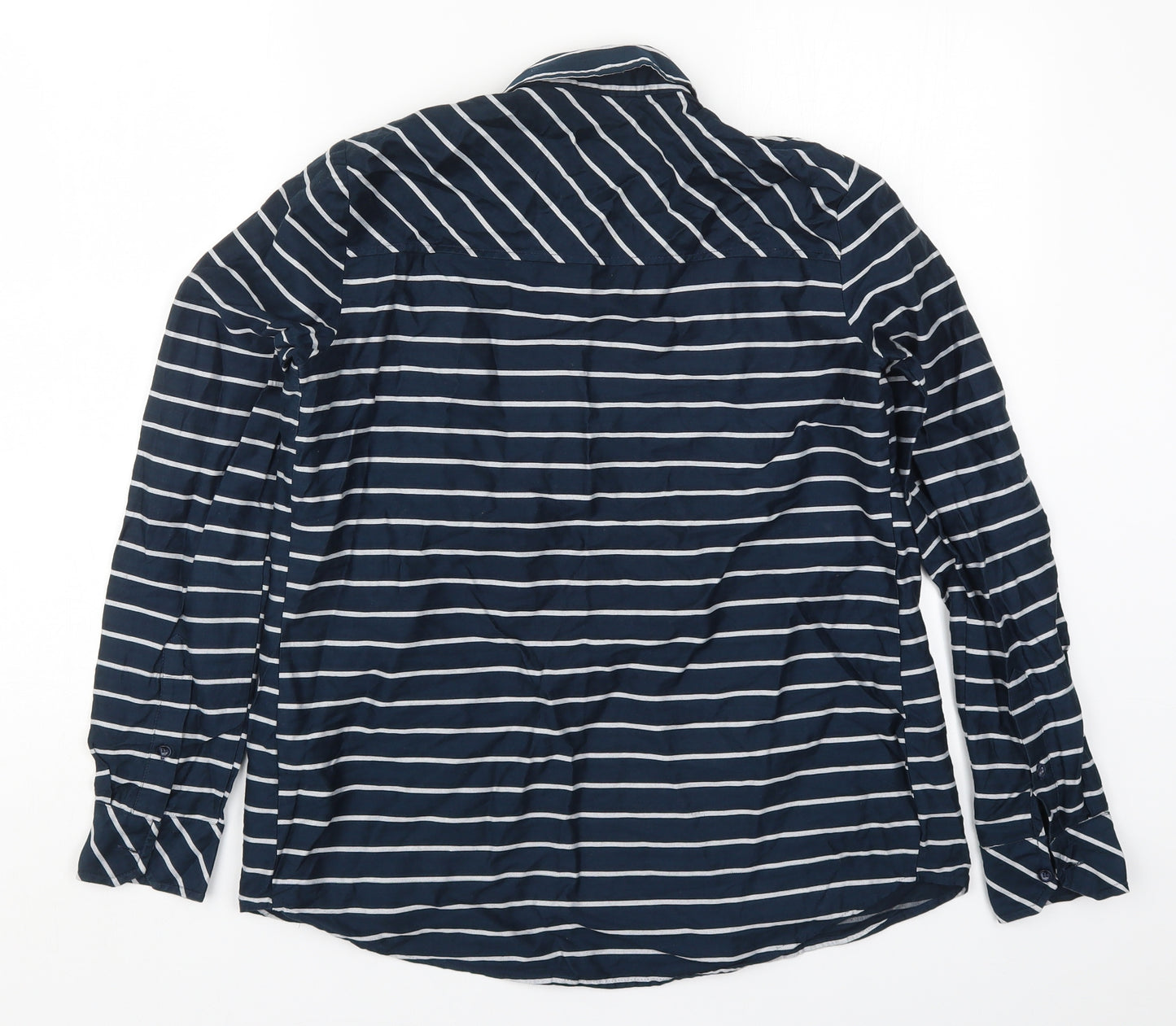 NEXT Womens Blue Striped  Basic Button-Up Size 6