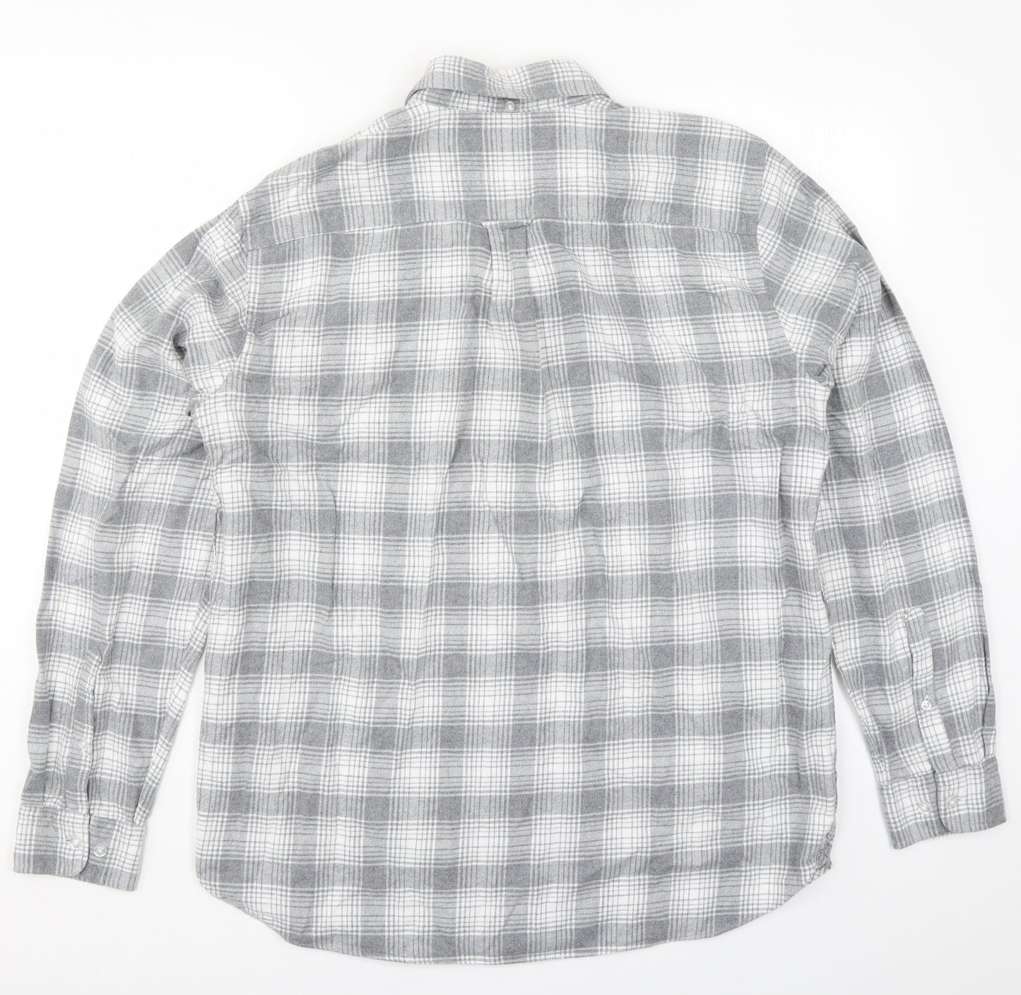 TU Mens Grey Check   Button-Up Size L