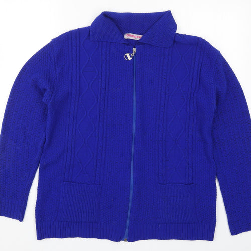 Glimpse Womens Blue   Full Zip Jumper Size 2XL