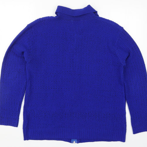 Glimpse Womens Blue   Full Zip Jumper Size 2XL
