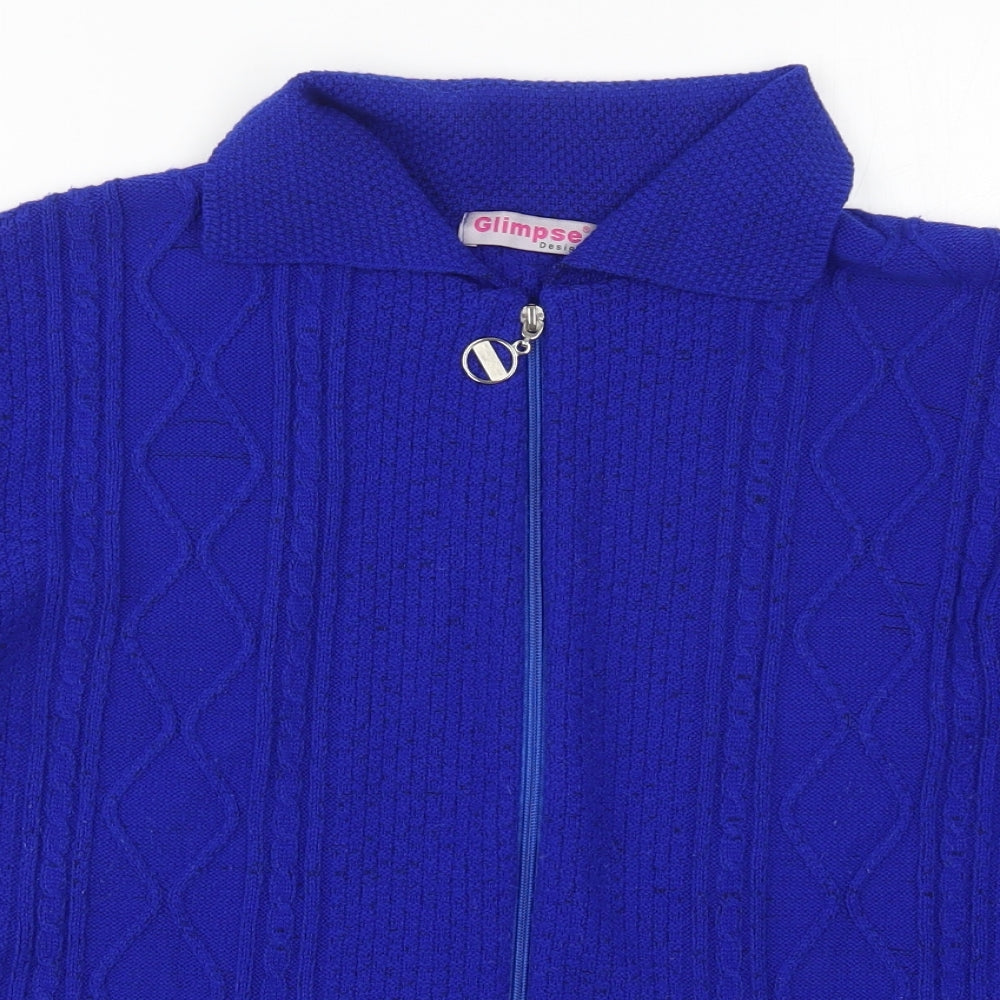Glimpse Womens Blue   Full Zip Jumper Size 2XL