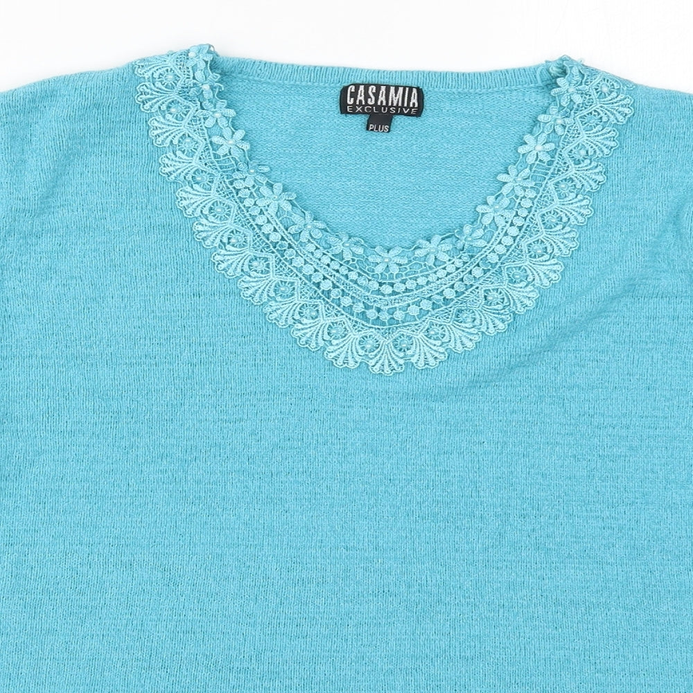 Casamia Womens Blue  Lace Pullover Jumper One Size