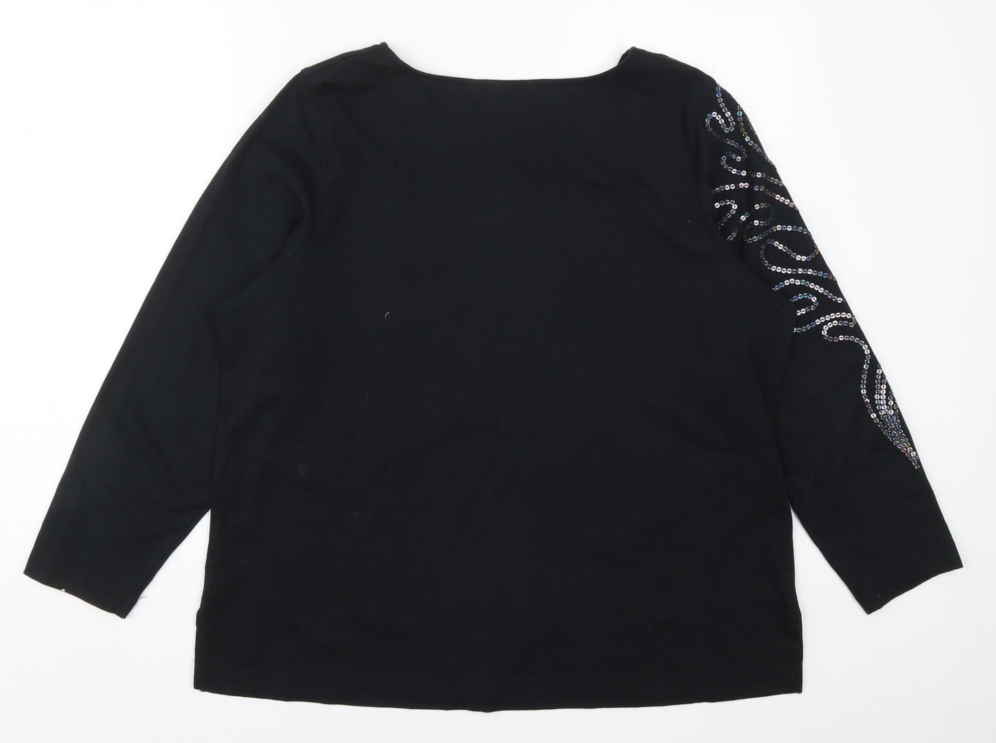 Bob Mackie Womens Black   Basic T-Shirt Size XL