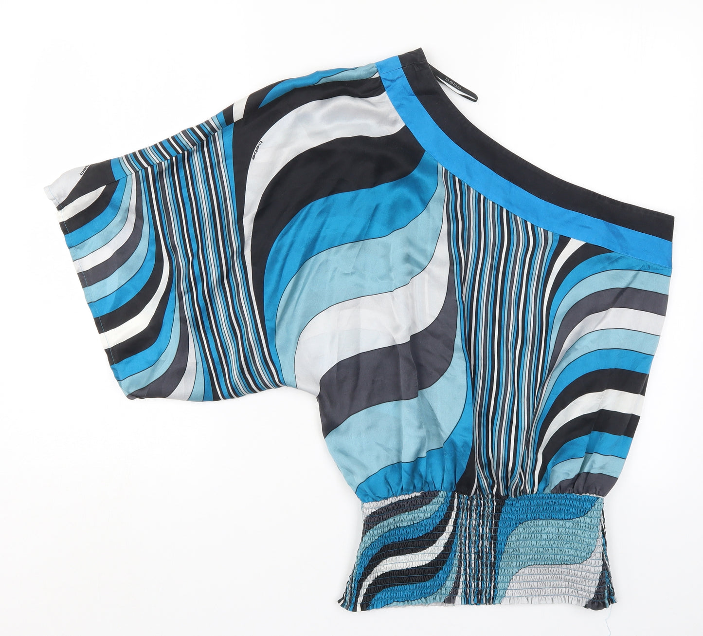 2Bebe Womens Blue Striped  Basic Blouse Size M