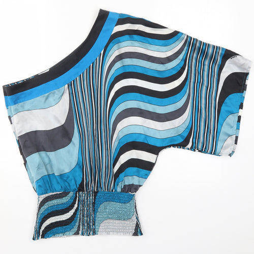 2Bebe Womens Blue Striped  Basic Blouse Size M