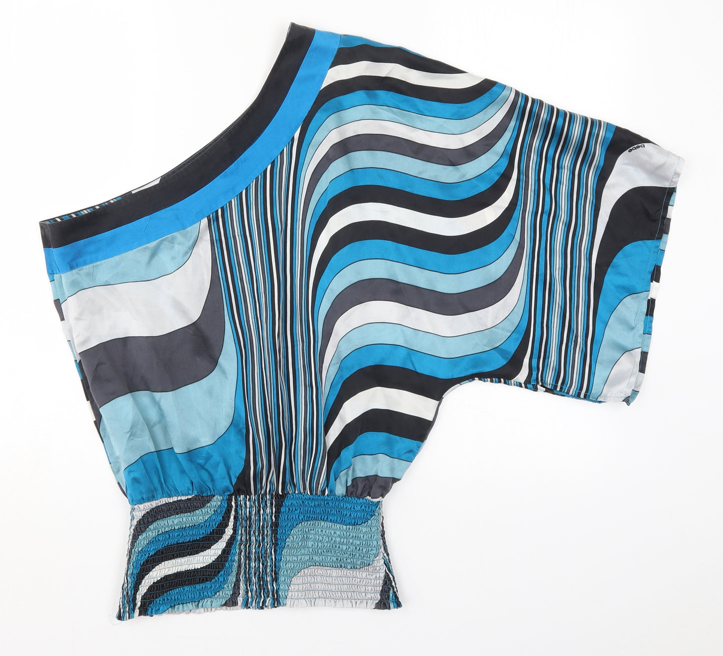 2Bebe Womens Blue Striped  Basic Blouse Size M