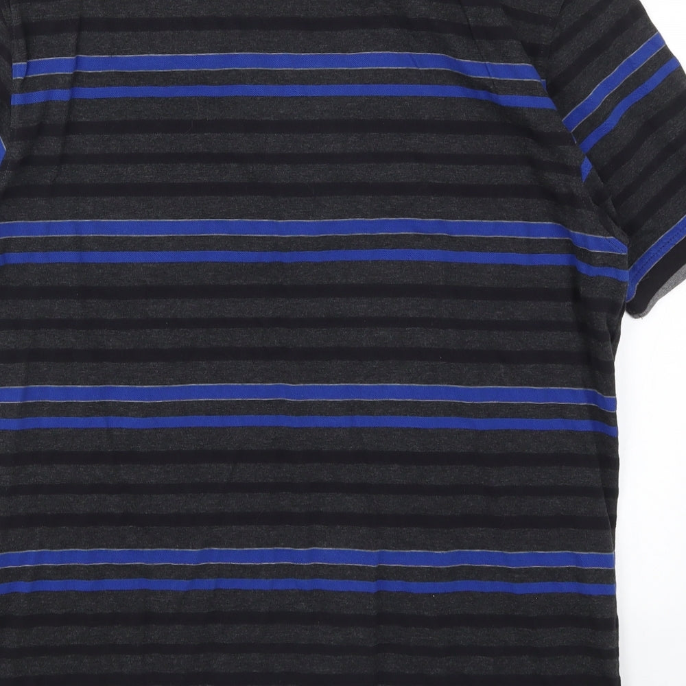 Paul Smith Mens Blue Striped   Polo Size 2XL  - Grey