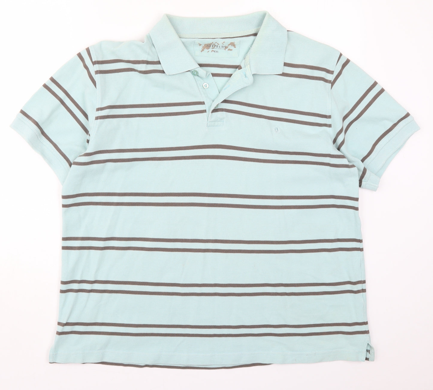 Attitude Mens Blue Striped   Polo Size 2XL