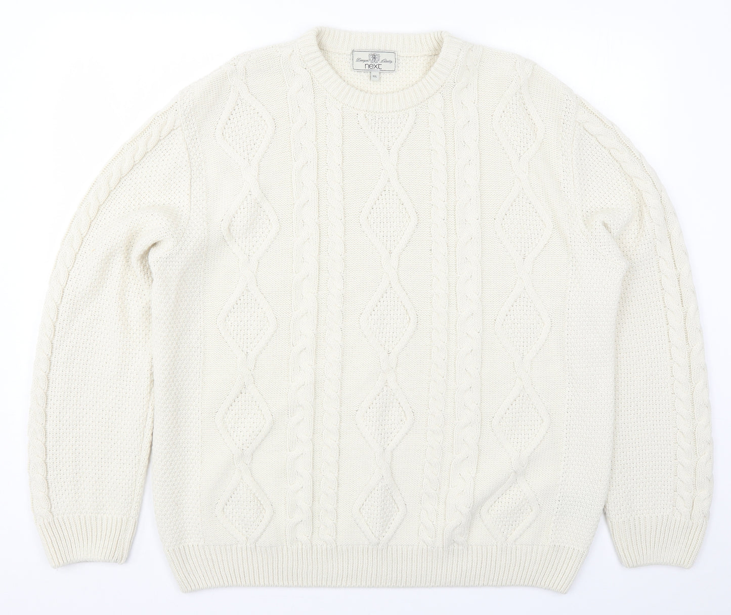 NEXT Mens Beige  Knit Pullover Jumper Size 2XL