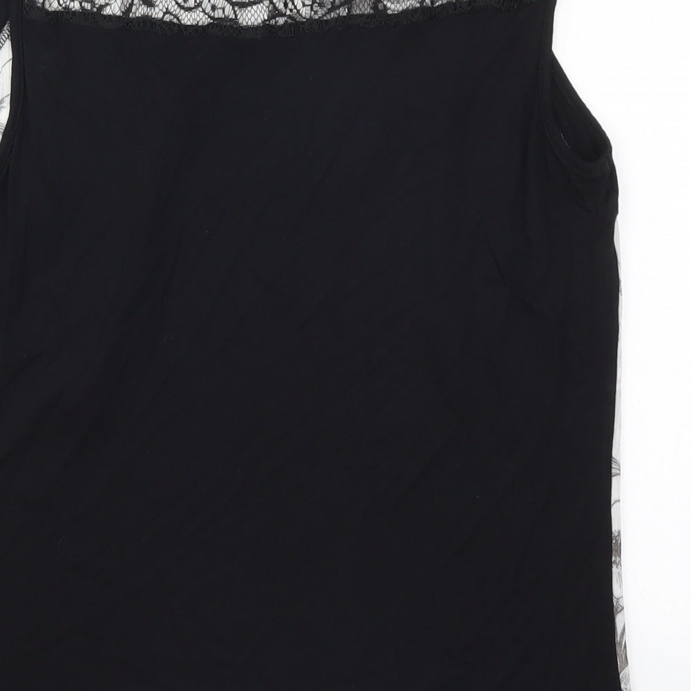 Per Una Womens Grey Floral Lace Basic Tank Size 10