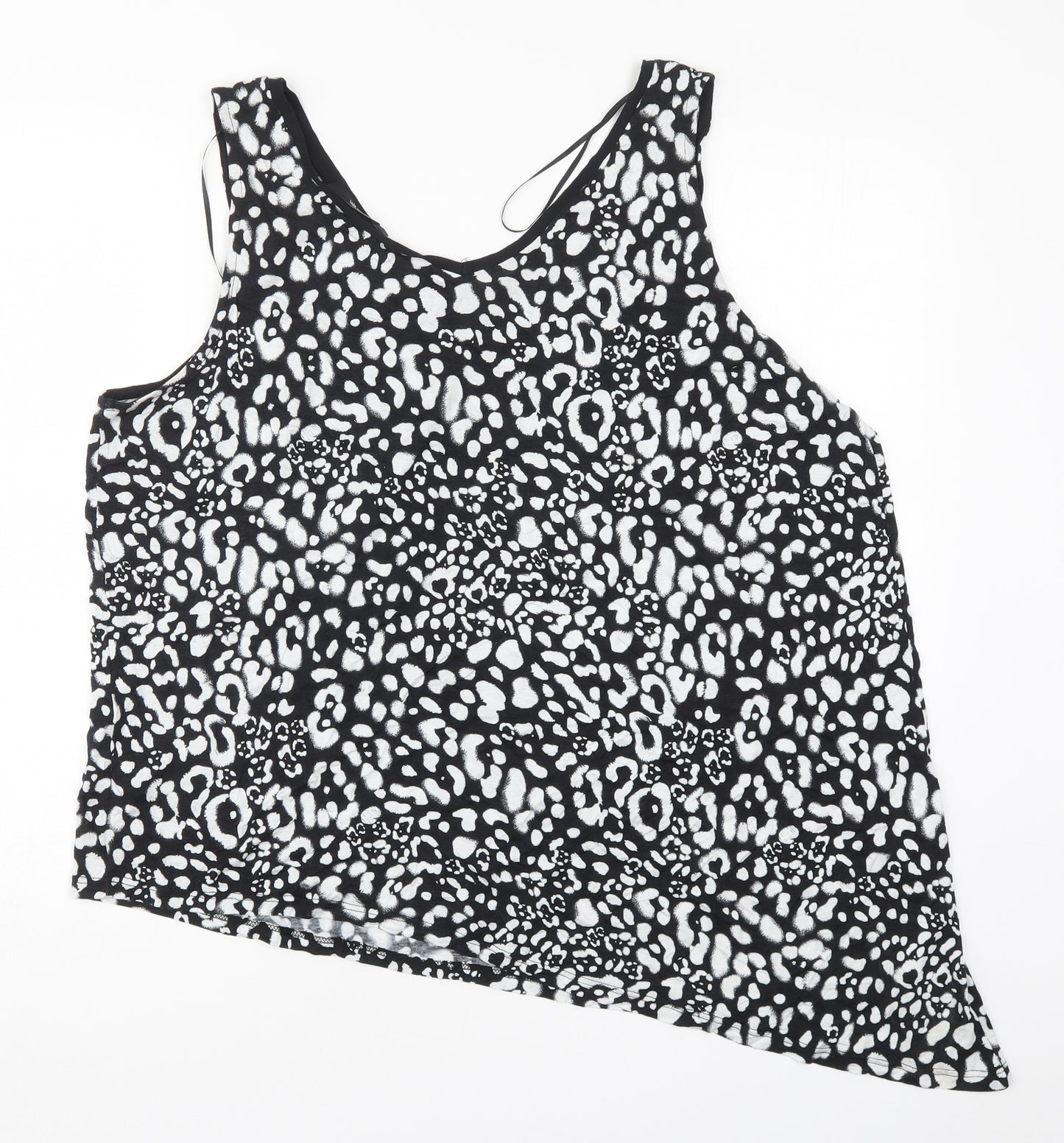 George Womens Black Animal Print  Basic Tank Size 22