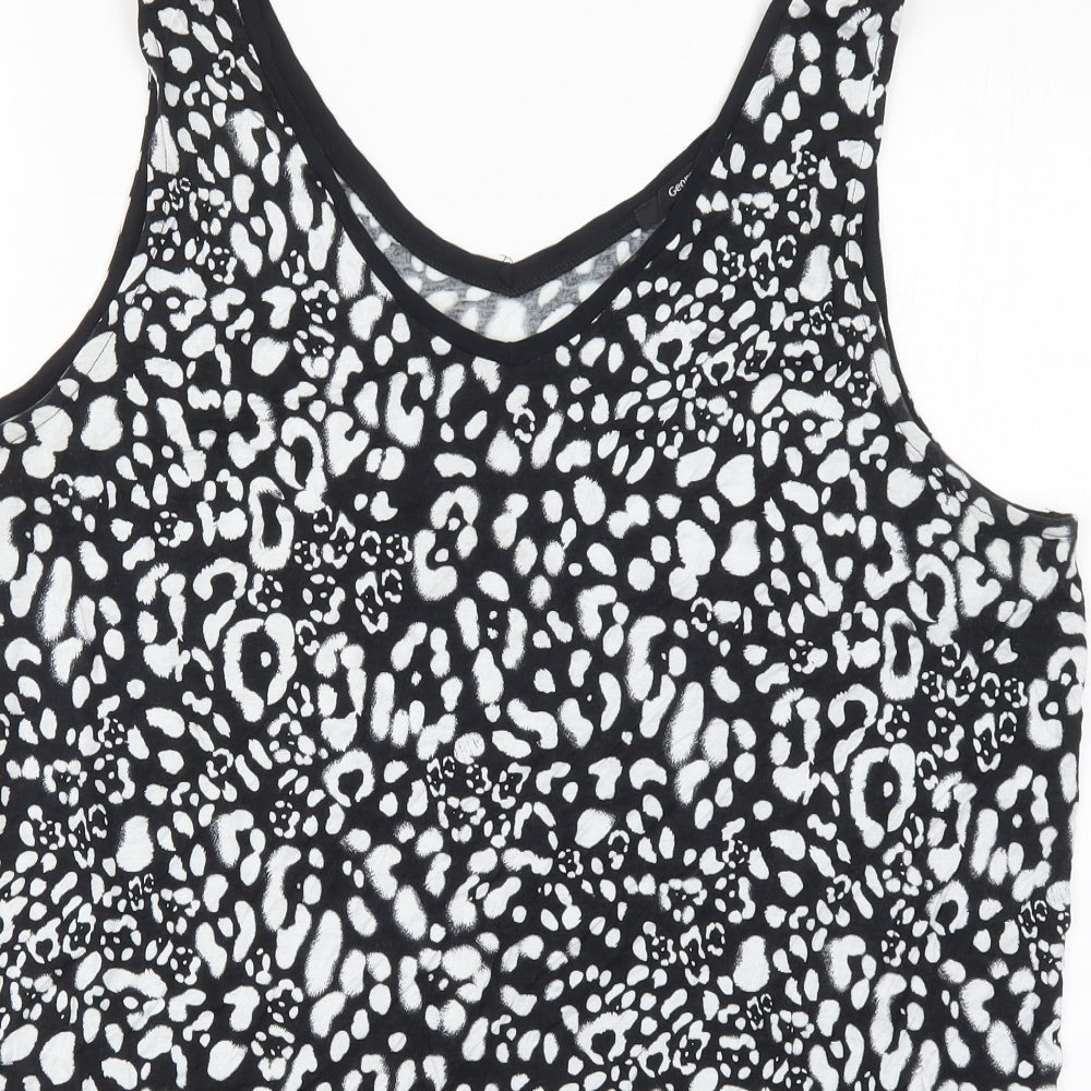 George Womens Black Animal Print  Basic Tank Size 22