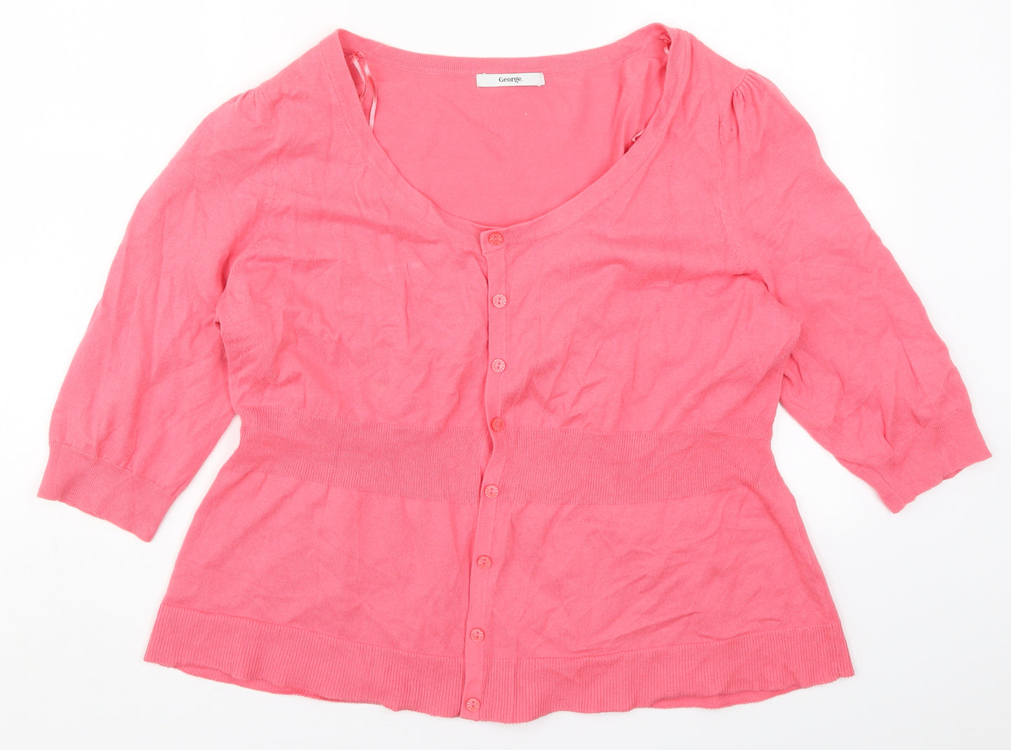 George Womens Pink  Knit Cardigan Jumper Size 20