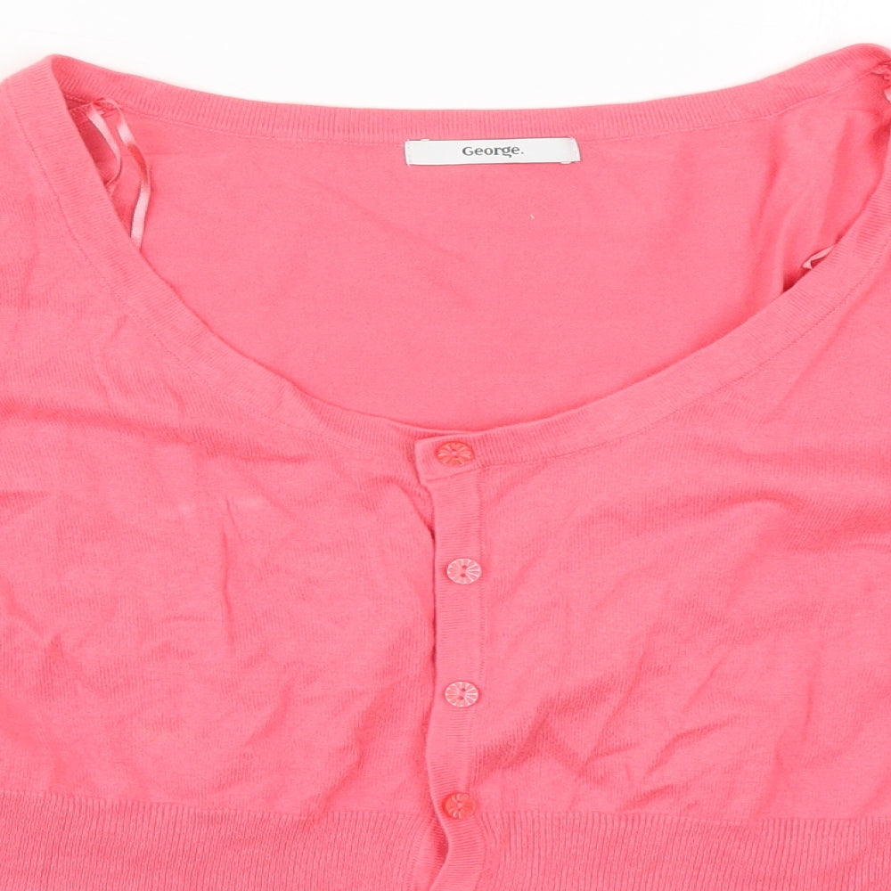 George Womens Pink  Knit Cardigan Jumper Size 20