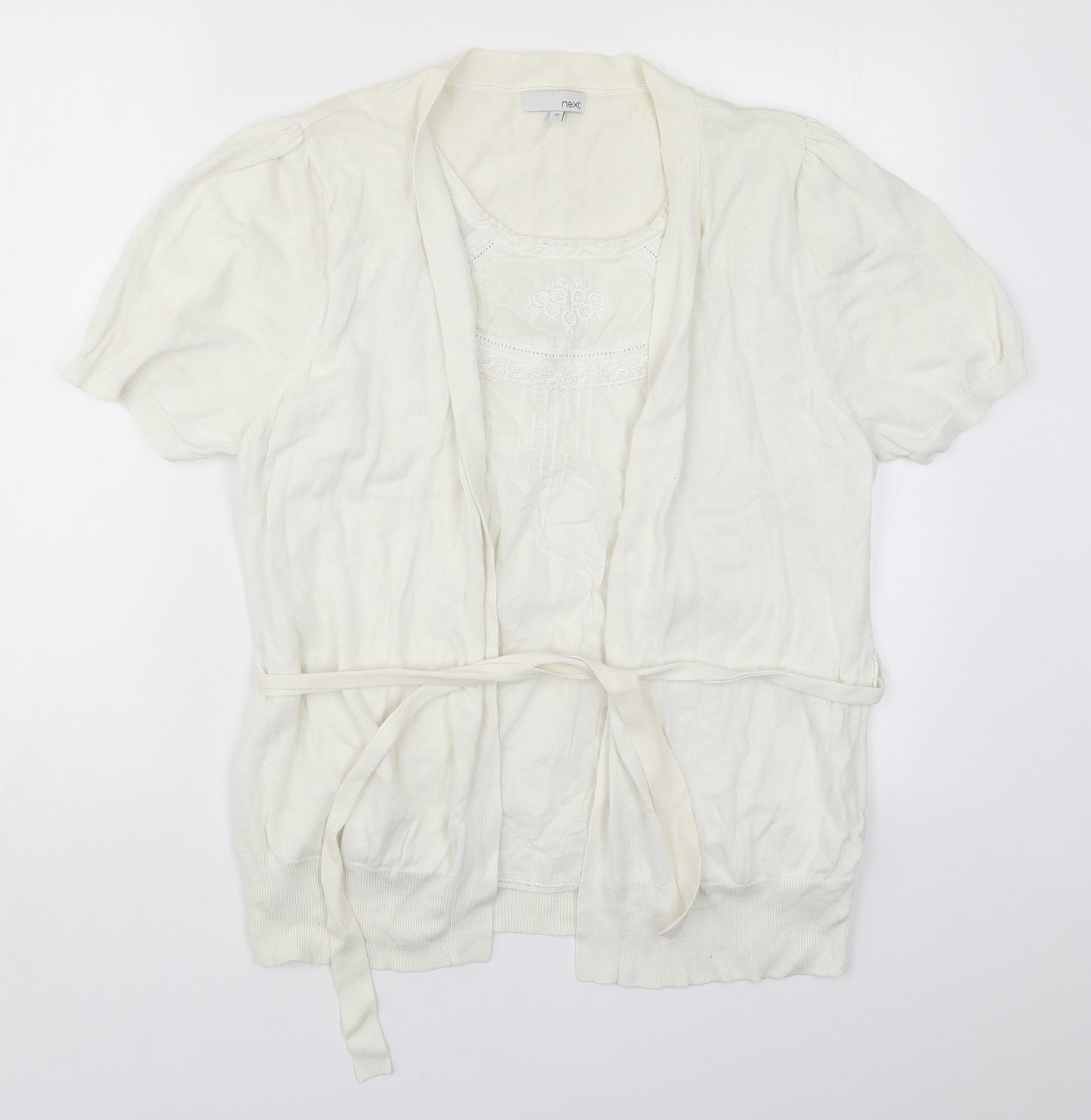 NEXT Womens White  Knit Cardigan Jumper Size 20  - Cardigan and Top All in One