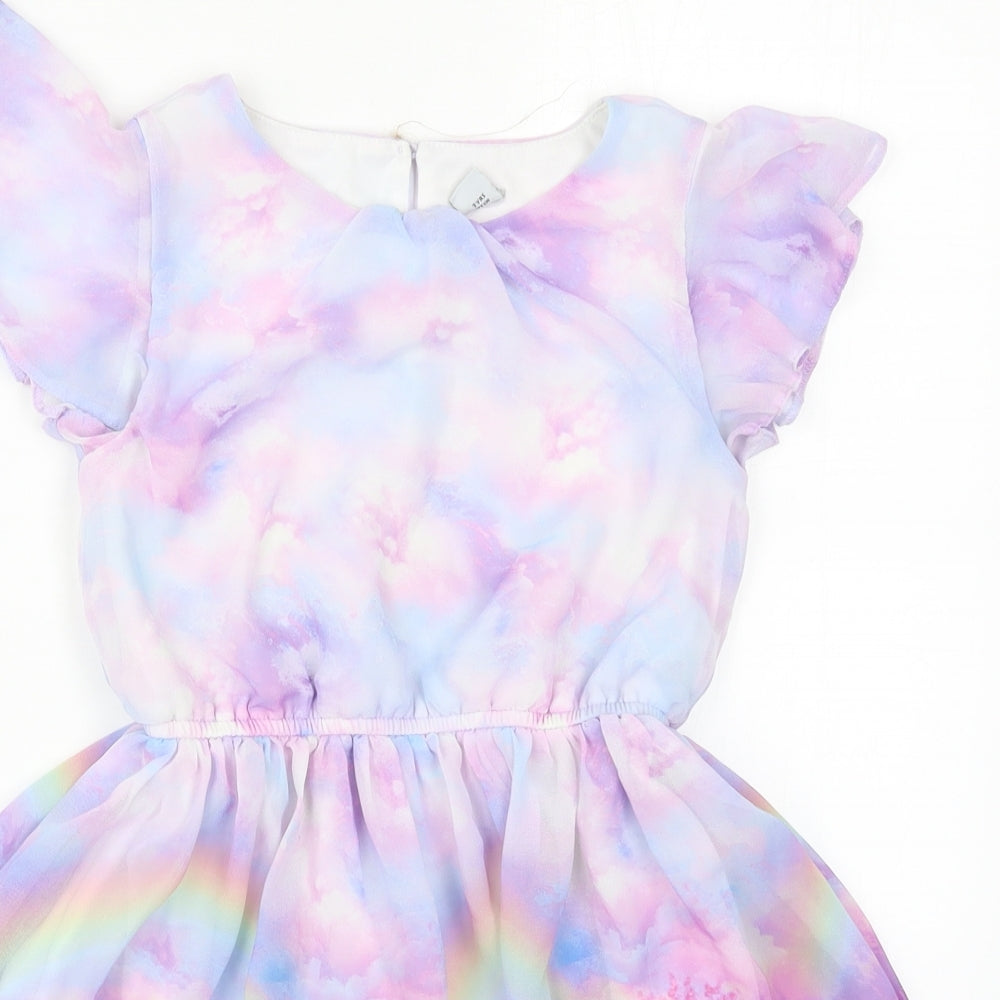 TU Girls Multicoloured   Skater Dress  Size 7 Years  - Unicorns