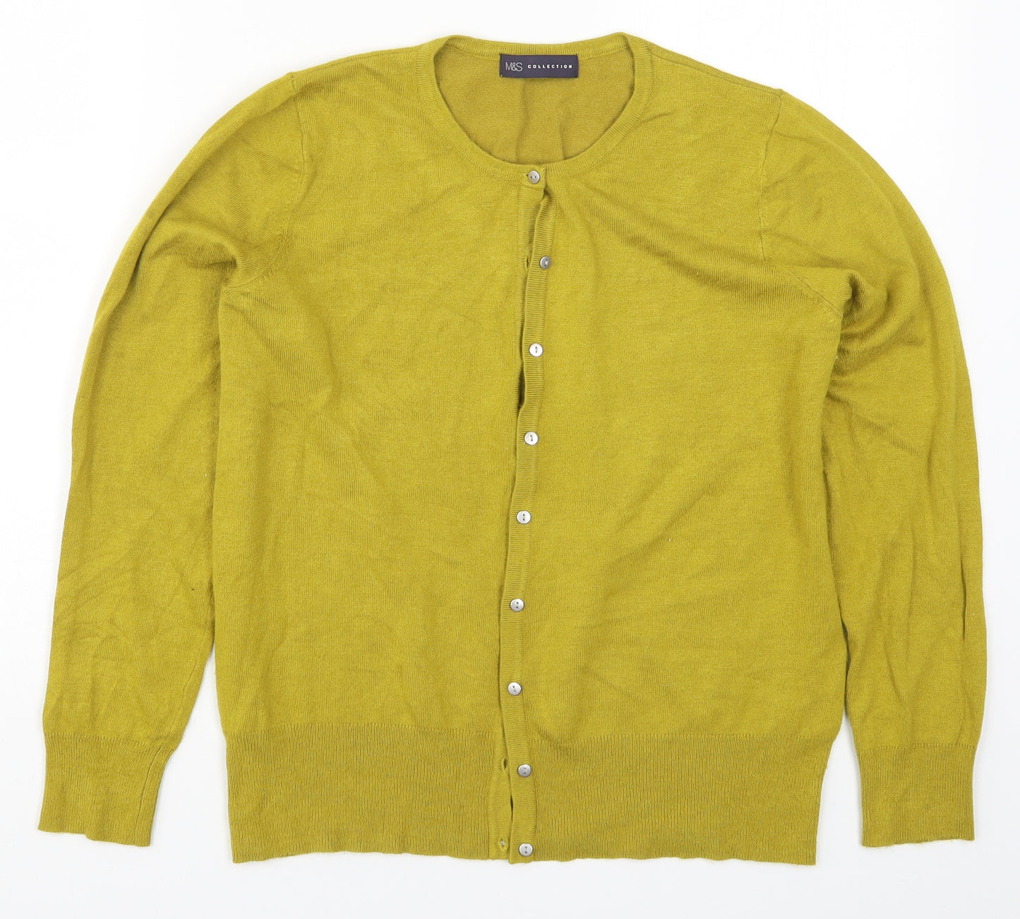 Marks and Spencer Womens Green  Knit Cardigan Jumper Size 14