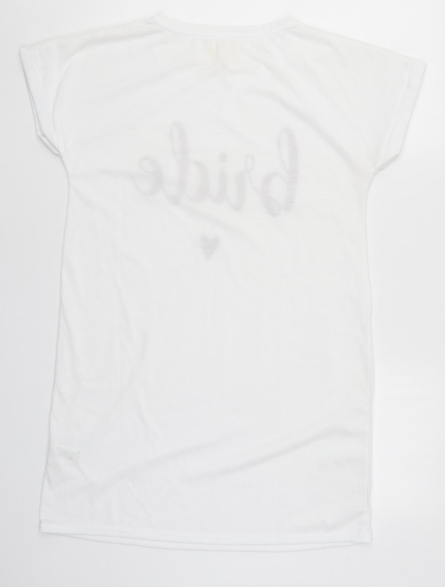 Matalan Womens White Solid  Top Pyjama Top Size M  - Bride