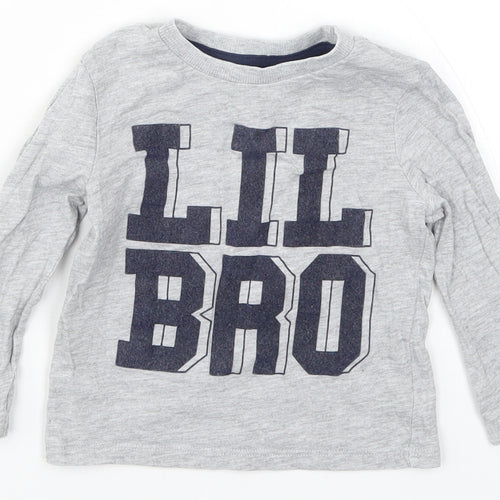 Very Boys Grey   Basic T-Shirt Size 18-24 Months  - Lil Bro