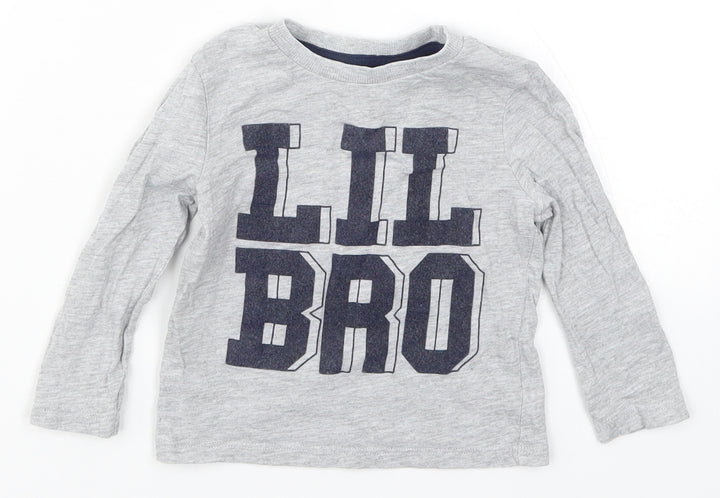 Very Boys Grey   Basic T-Shirt Size 18-24 Months  - Lil Bro