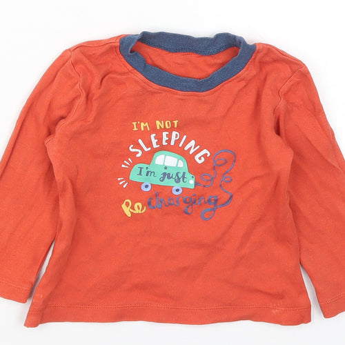 Nutmeg Boys Red Solid  Cami Pyjama Top Size 18-24 Months  - I'm Not Sleeping Recharging