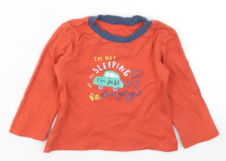 Nutmeg Boys Red Solid Cami Pyjama Top Size 18-24 Months - I'm Not Sleeping Recharging