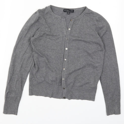F&F Womens Grey  Knit Cardigan Jumper Size 8