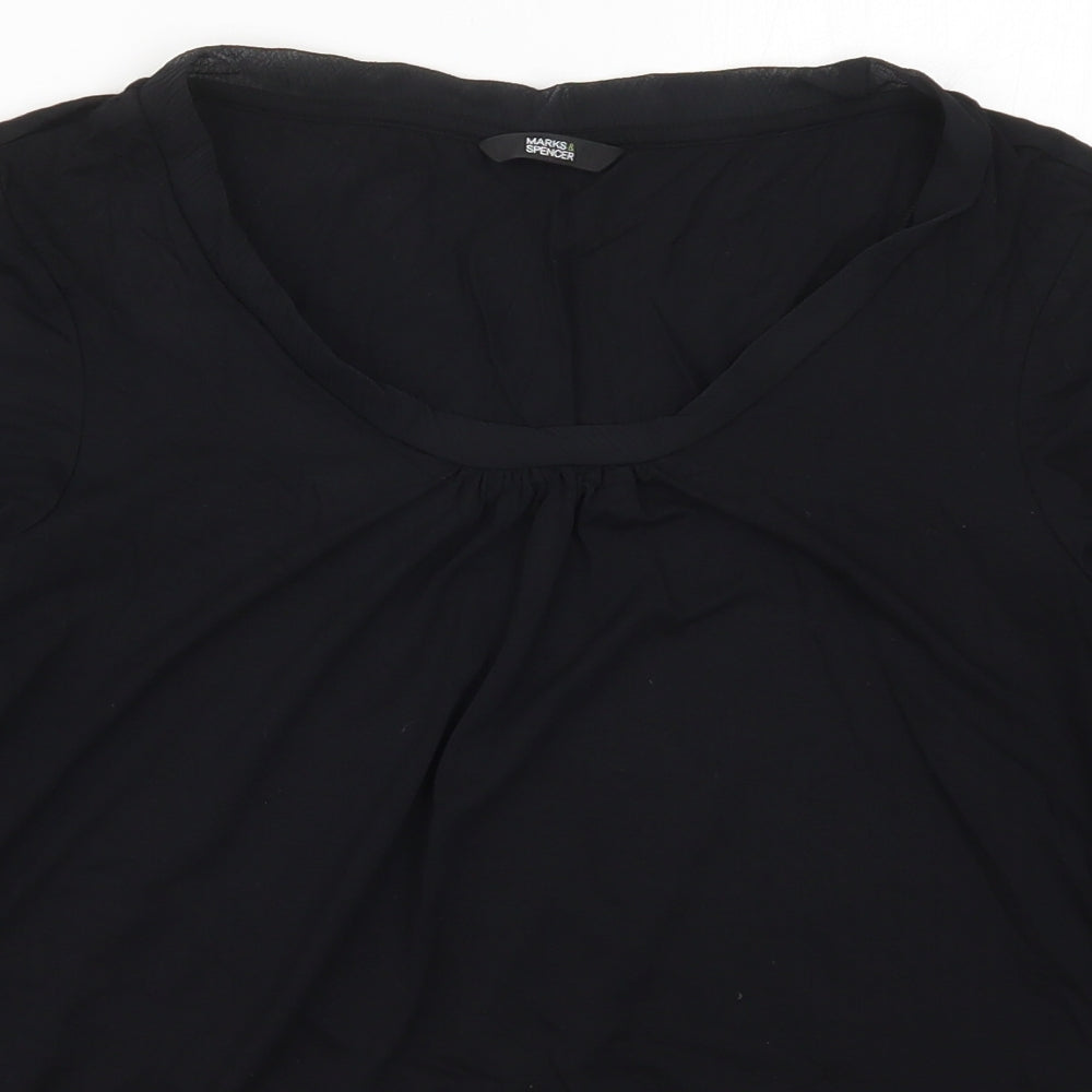 Marks and Spencer Womens Black   Basic T-Shirt Size 16