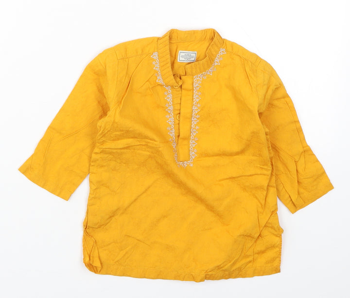 Minnie Minors Boys Orange   Basic Dress Shirt Size 9-12 Months